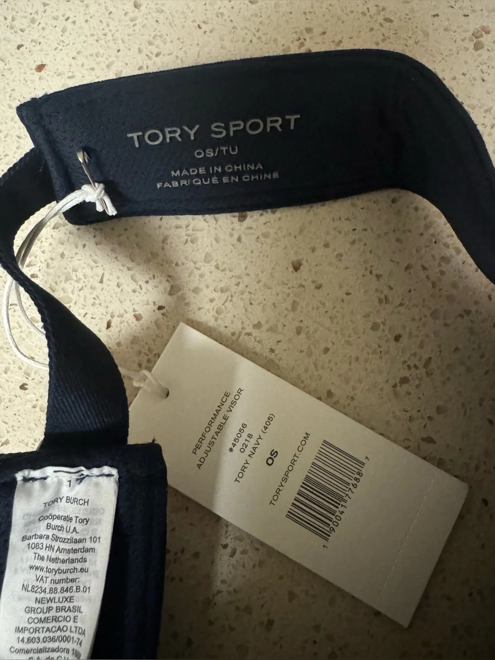 Tory Burch Navy Blue Logo Visor